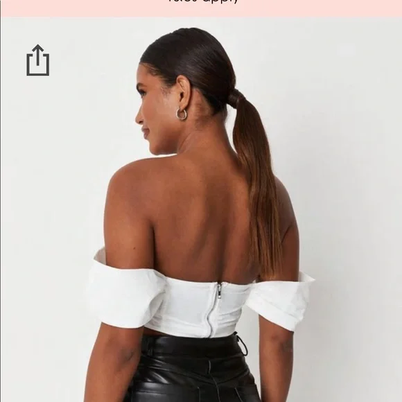 NWT Missguided - sleeveless extreme ruched bardot corset top. - Picture 4 of 4